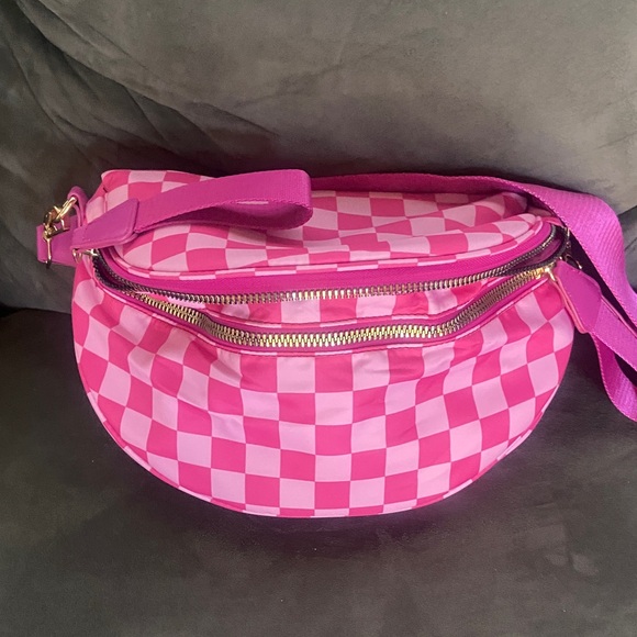 Pink Checkered Crossbody Bag - Picture 4 of 5